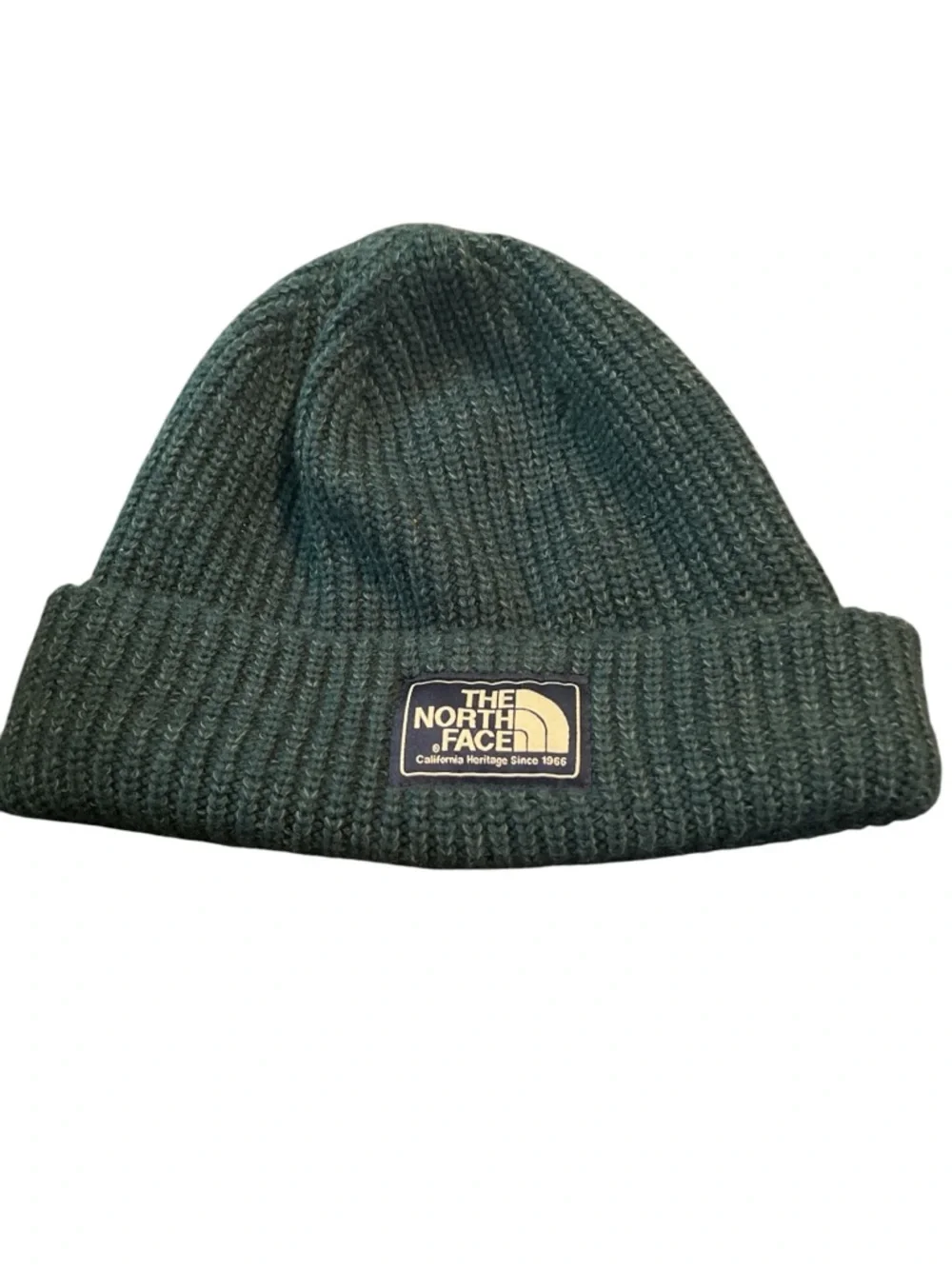 The North Face Green Ribbed Knit‎ Beanie Hat Unisex One Size
